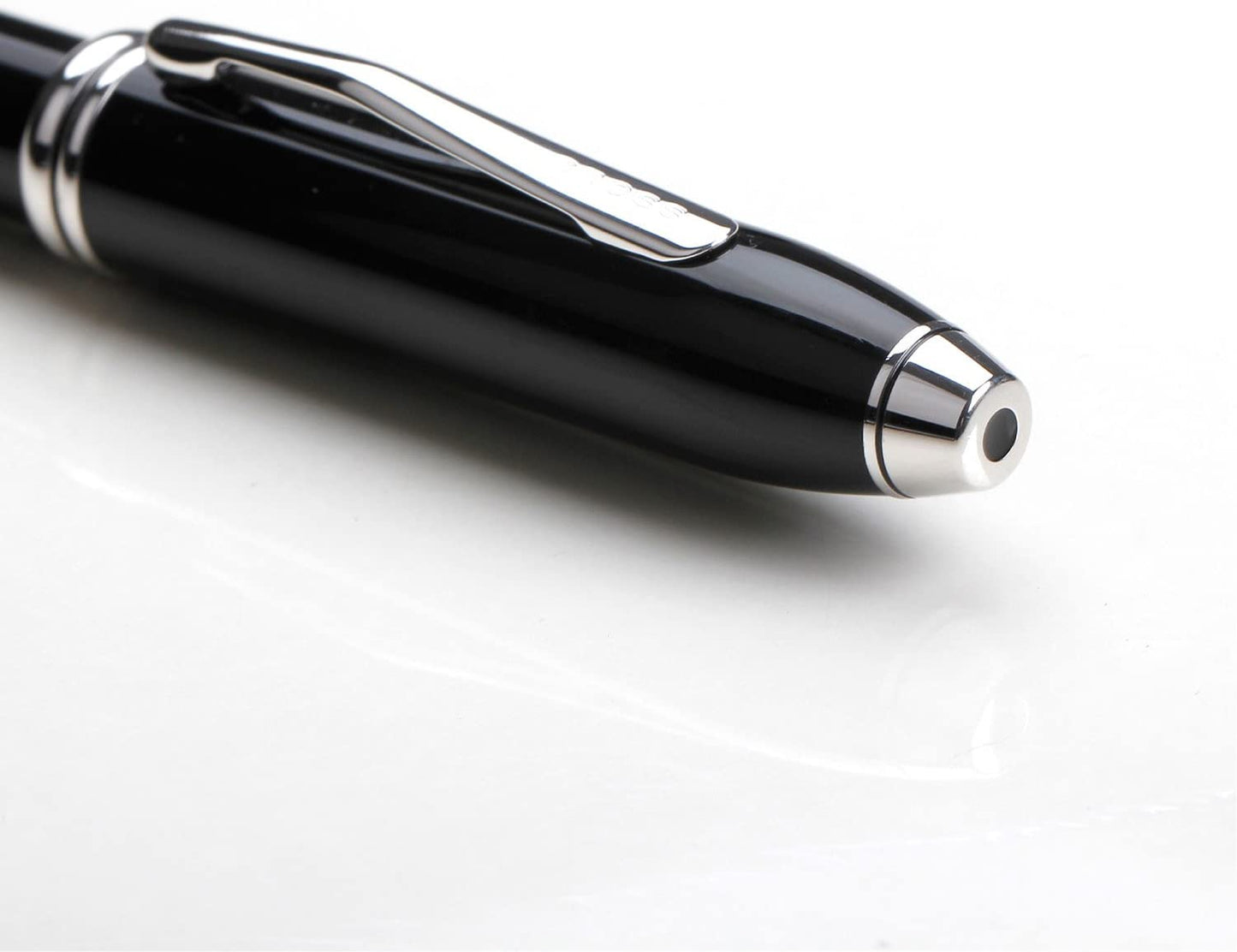 Cross Townsend, Black Lacquer, Ballpoint Pen, With Rhodium Plated Appointments - At0042-4