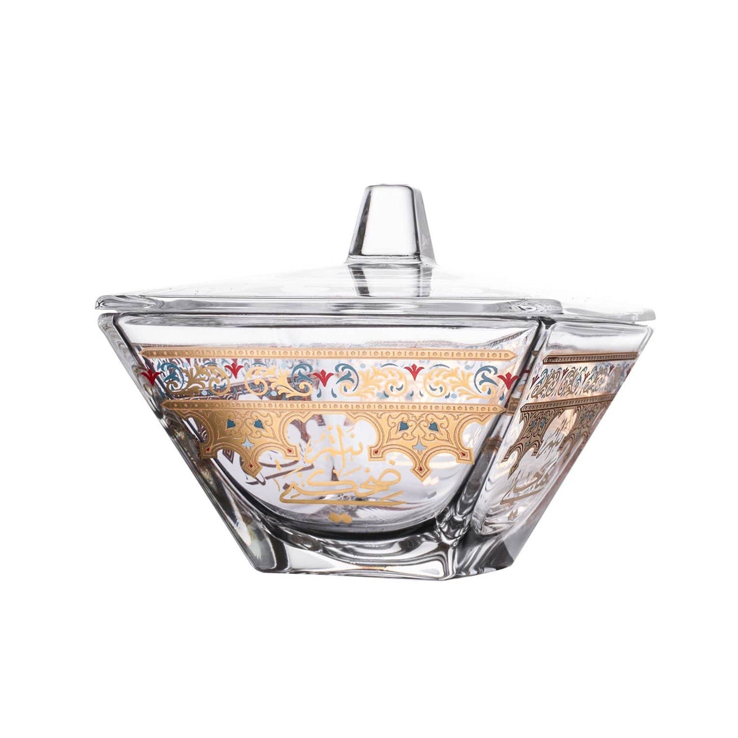 DIMLAJ SUROOR GLASS SUGAR BOWL GOLD - 47002