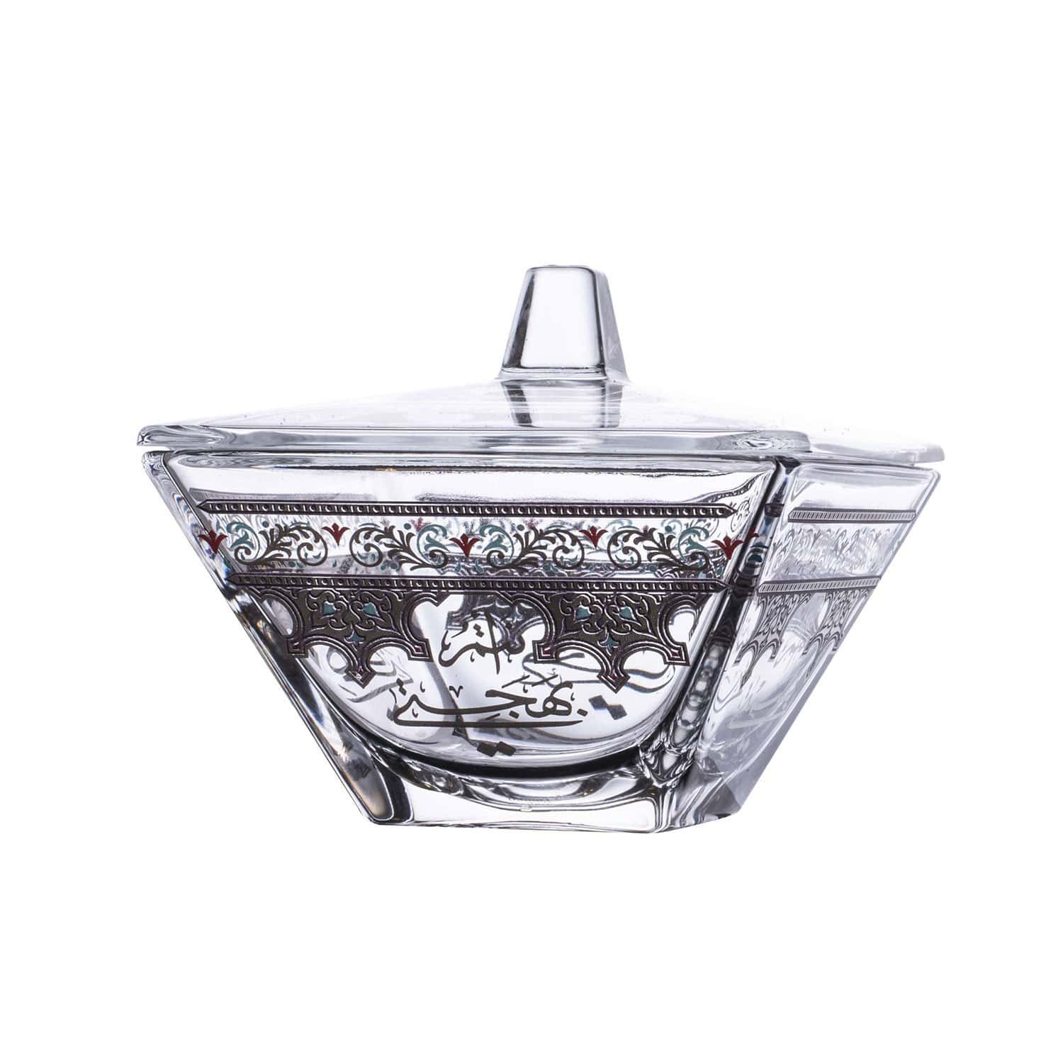 DIMLAJ SUROOR GLASS SUGAR BOWL PLATINUM - 47003