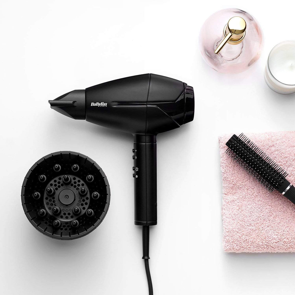 Babyliss Compact Ac Dryer 2300W Black With Diffuser Made In Italy - 6720Sde