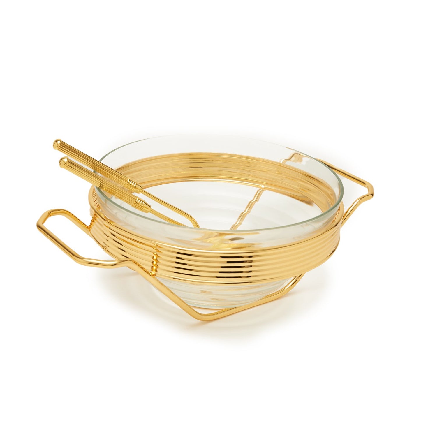 Regent Folio Gold Plated Salad Bowl With Servers - Folio Gp Sal/Bowl Se