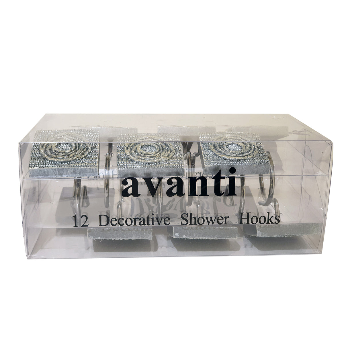 AVANTI GALAXY SILVER SHOWER CURTAIN HOOKS