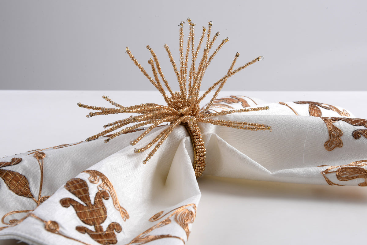 Arvd Beaded Napkin Ring Uniq Gold L-4