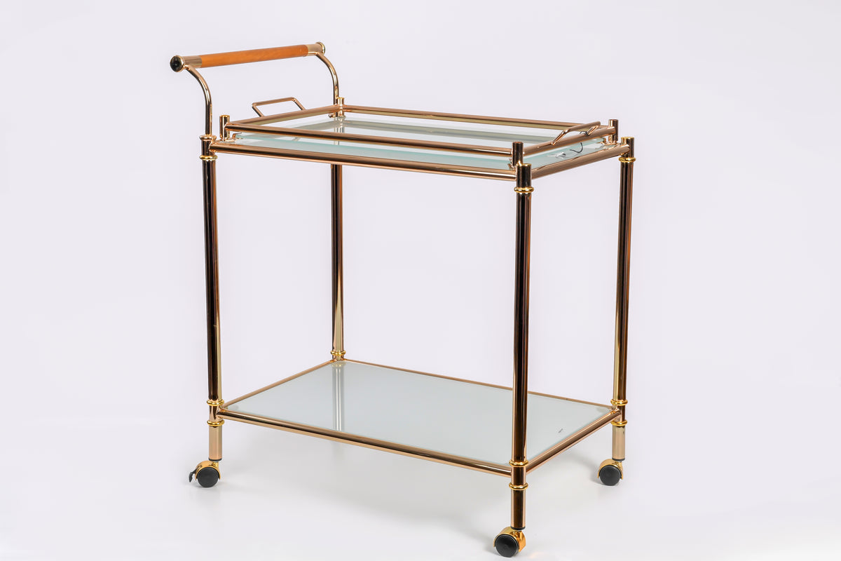 BA METAL GOLD W/5MM FROST GLS RECT TROLLEY 4225