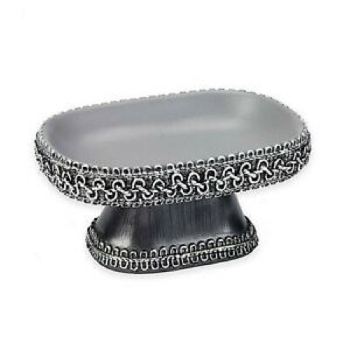 AVANTI BRAIDED MEDALLION SOAP DISH SILVER