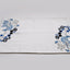 Arvd Rect Emb. Placemat Wht/Blu 49X33