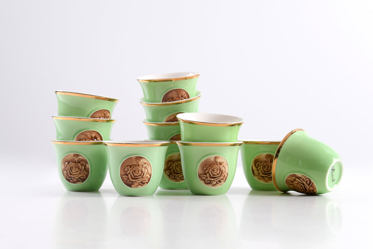 KK068S 12PC CAWA CUPS BC LILY RICH PLAT