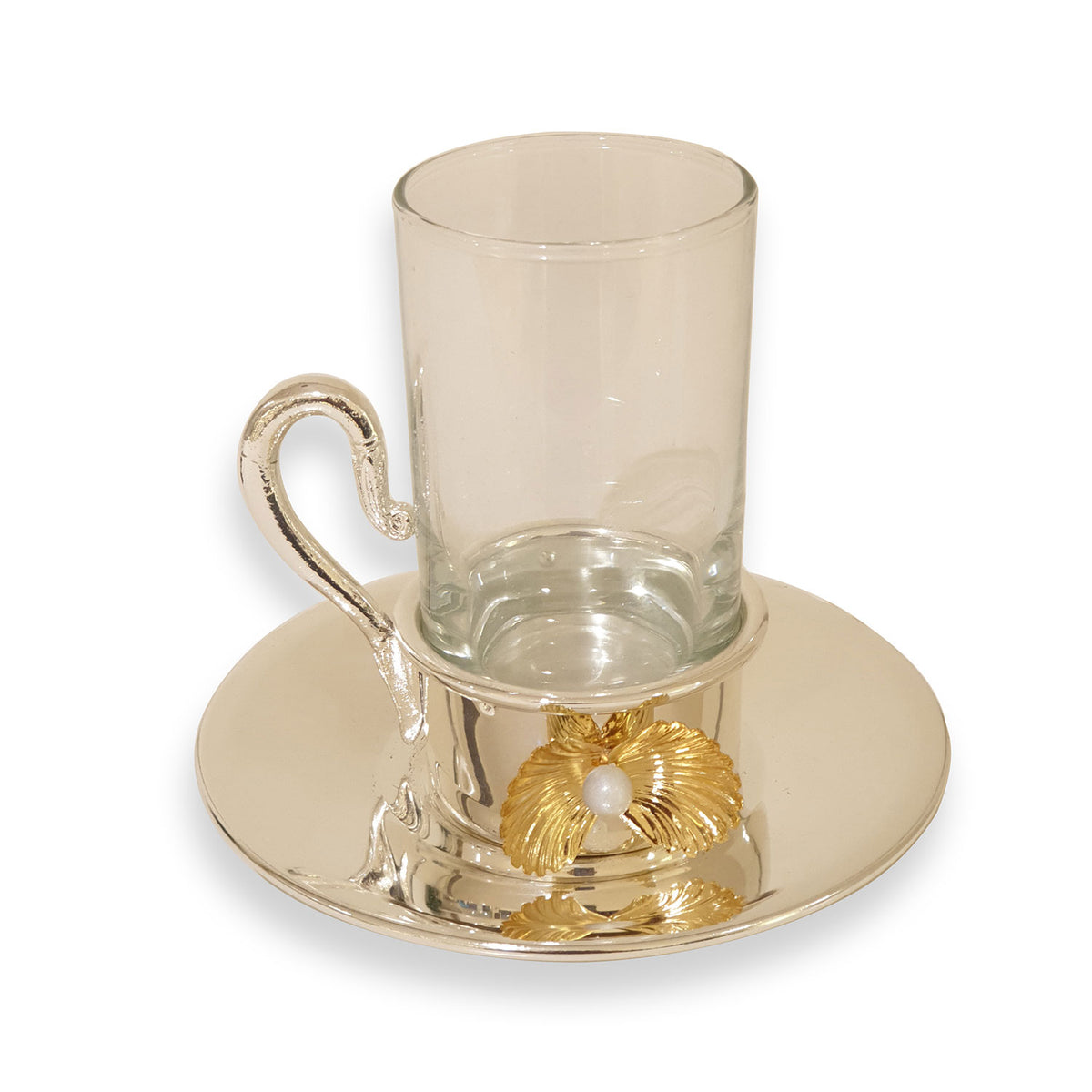 PANTAZELOS MOP SILVER AND GOLD PLATED TEA CUP - 1302/MOP/SPGP