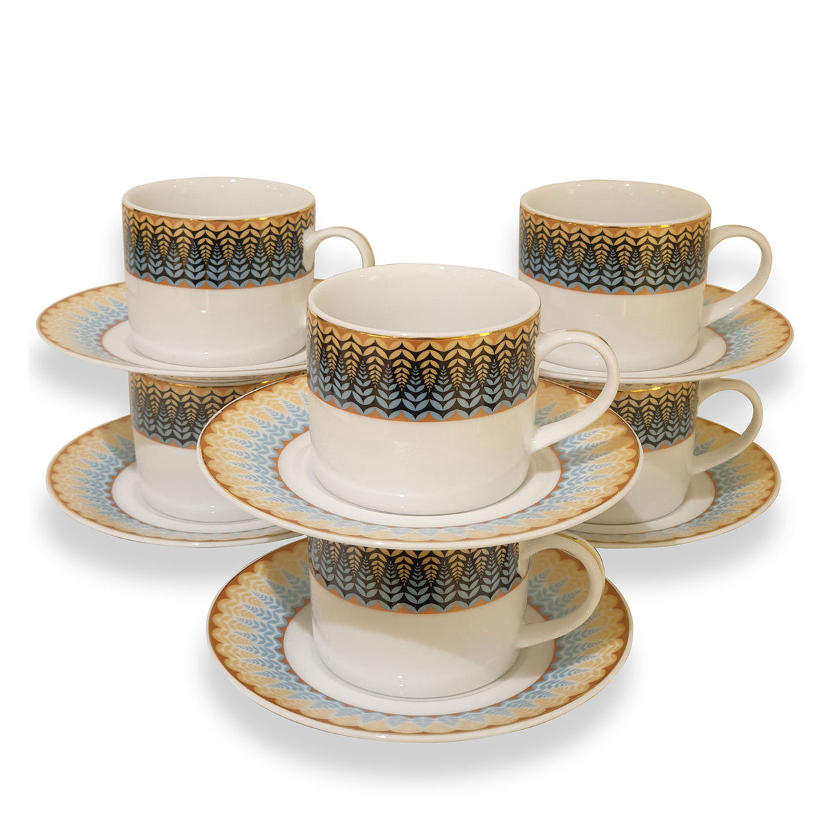 Dankotuwa Elsa Gold 6+6 Tea Cup & Saucer - Elsagold-