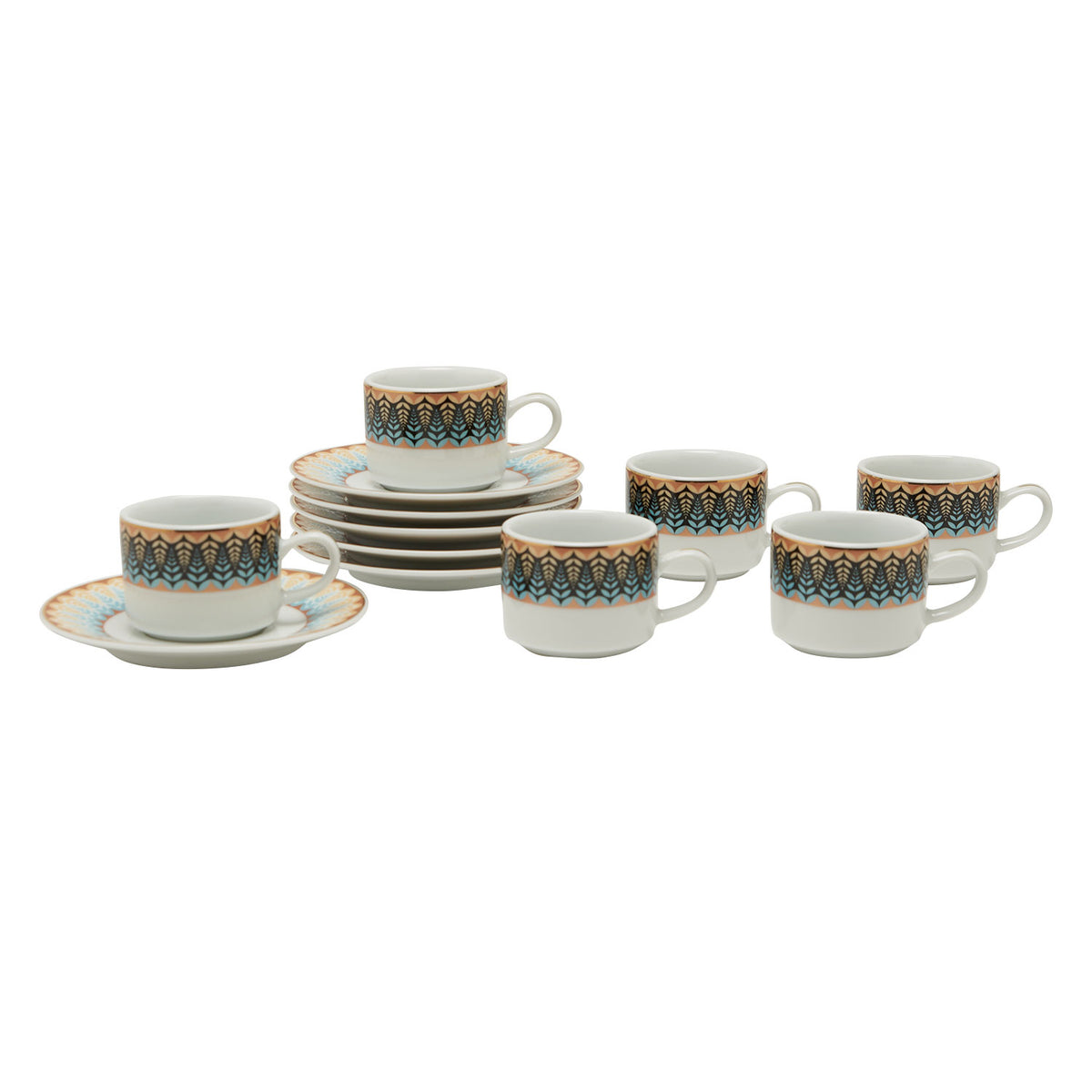 Dankotuwa Elsa Gold 6+6 Coffee Cup And Saucer