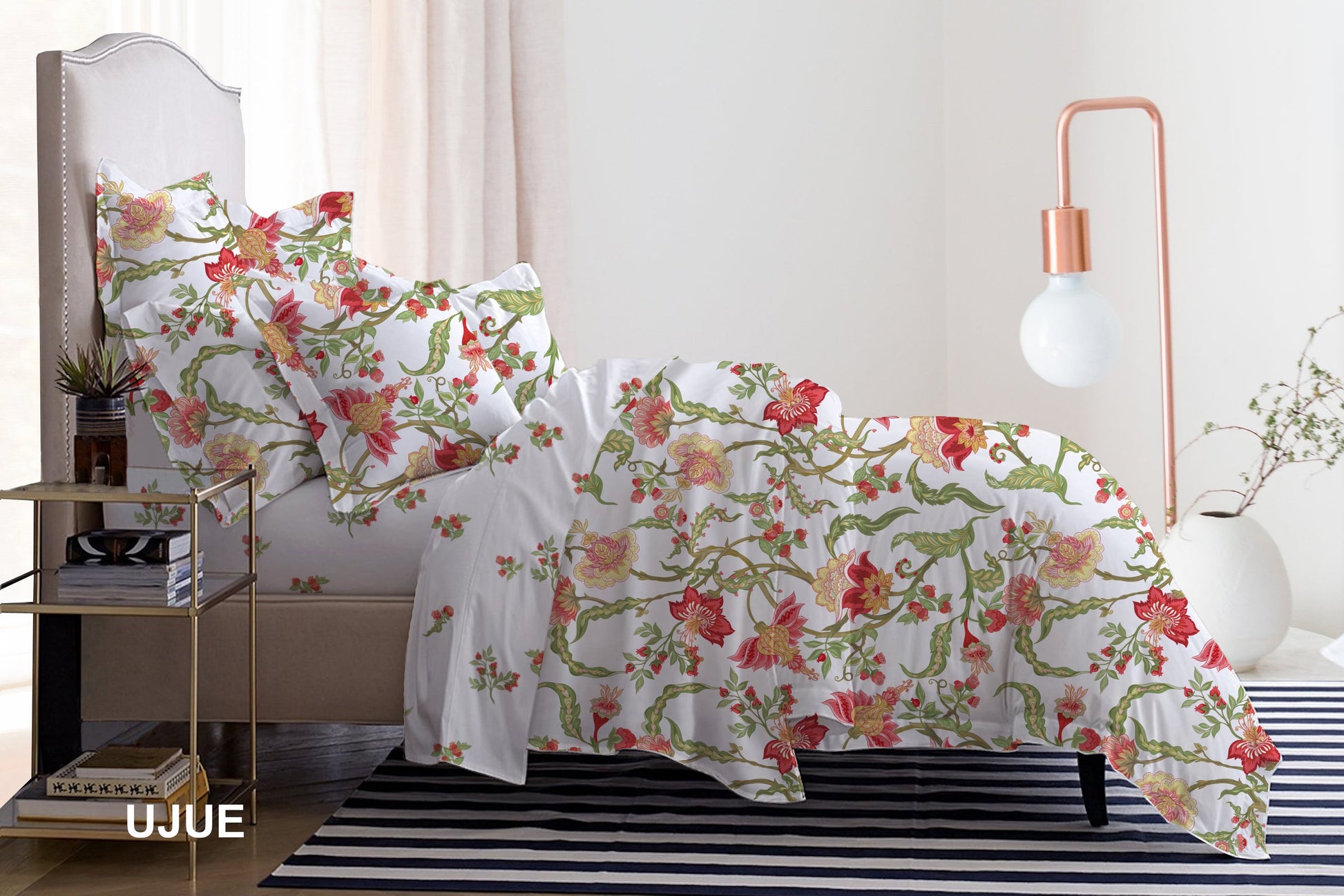 VEGORA PRINTED COTTON UJUE 4PC DUVET COVER SET - 83008766