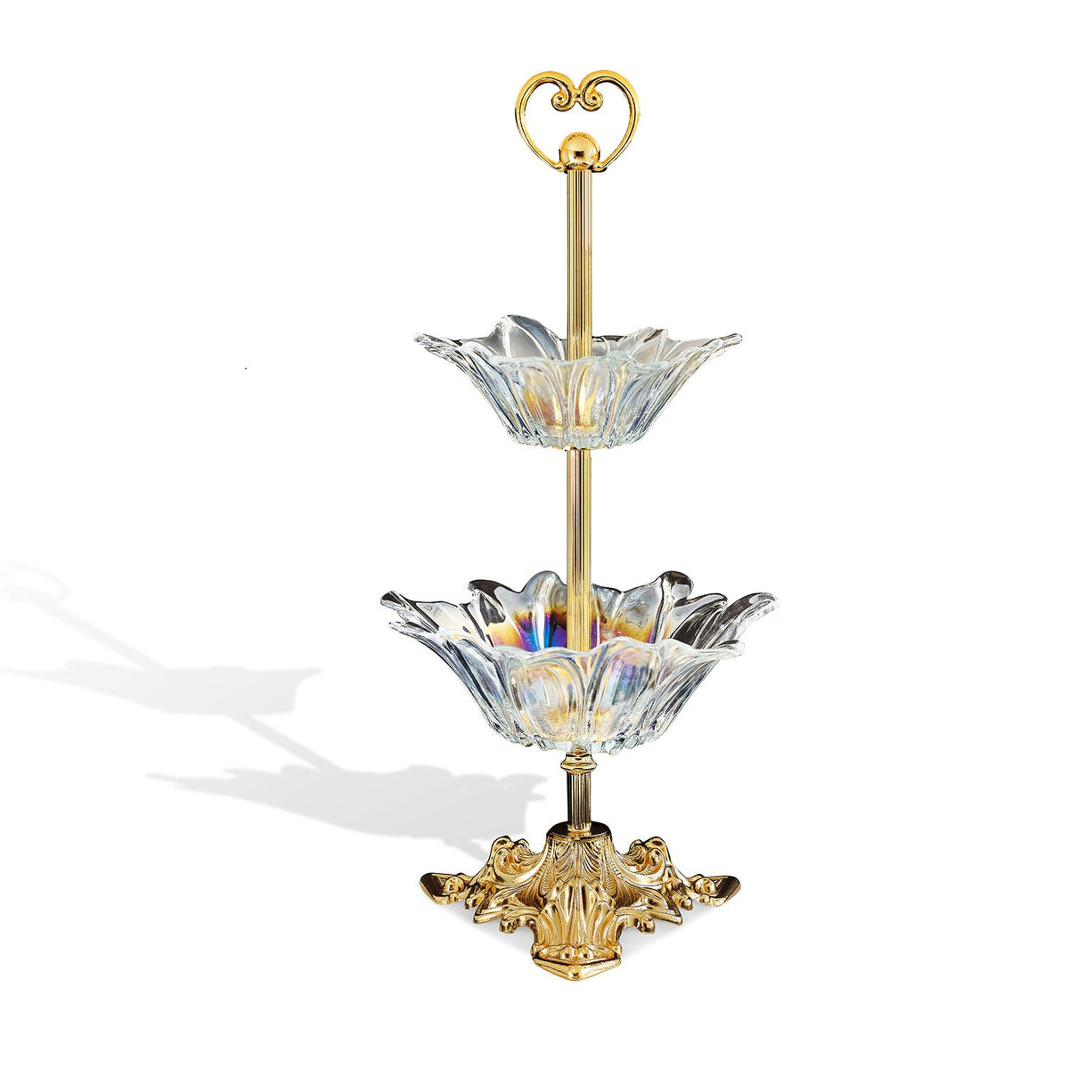 VERONA 2-TIER CLEAR GLASS BOWL - DC6143/OR