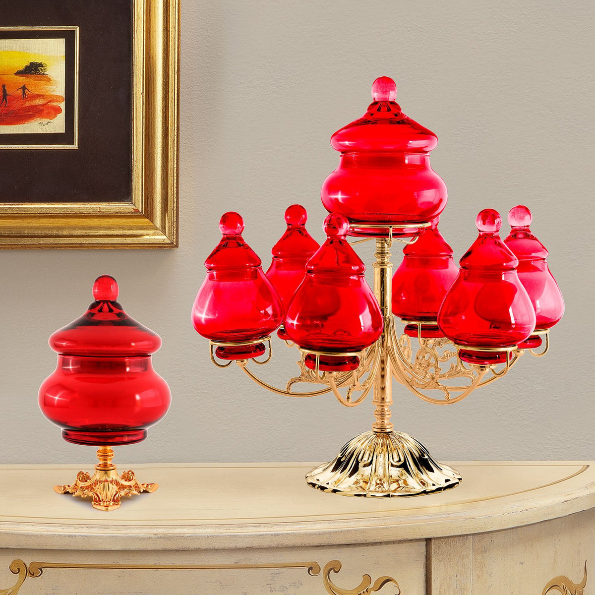 Roma Candy Box Glass Red - Dc6151/Or-Rs