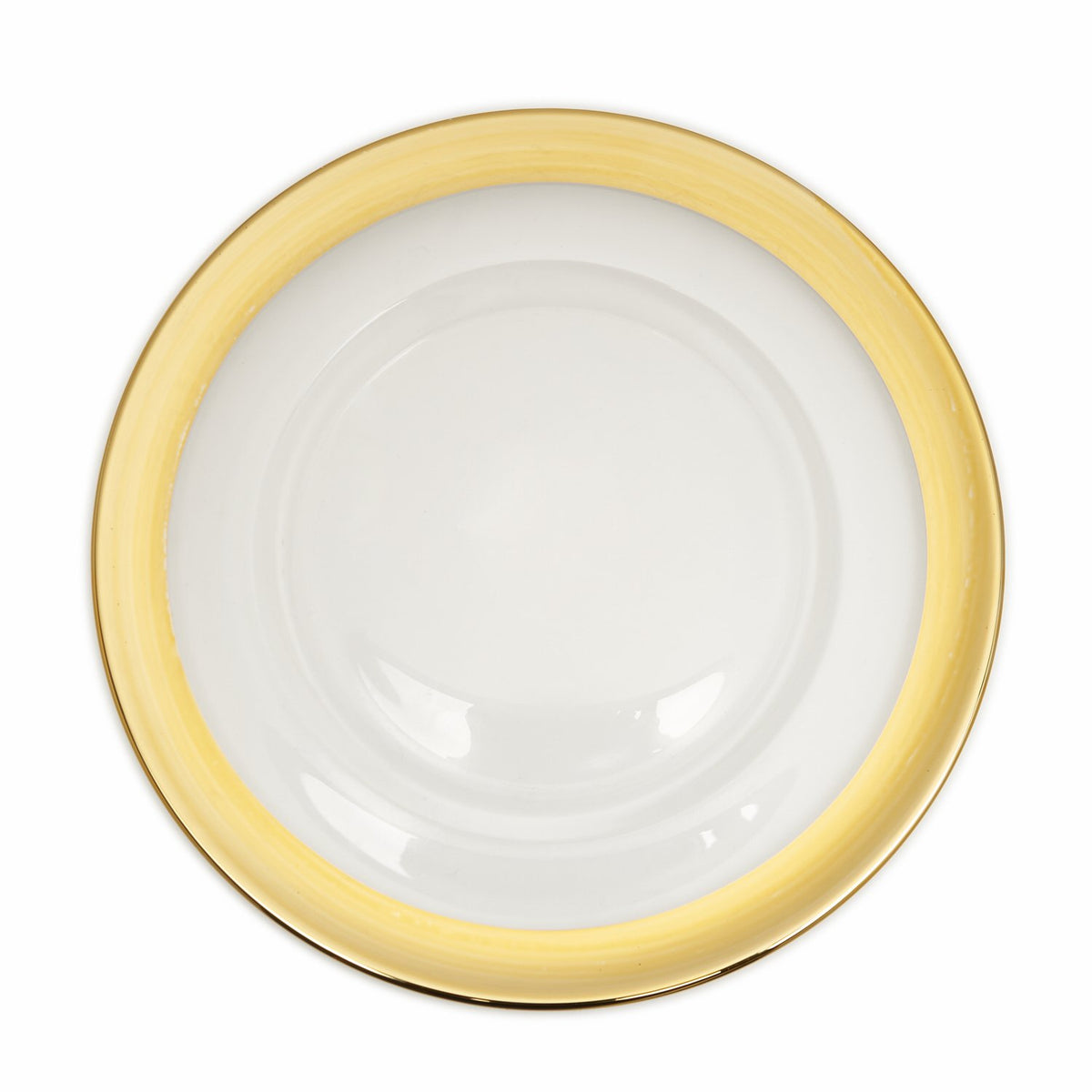 GLASS CHARGER PLATE 33CM CLEAR WITH GOLD PLATING RIM - 1Q608-024