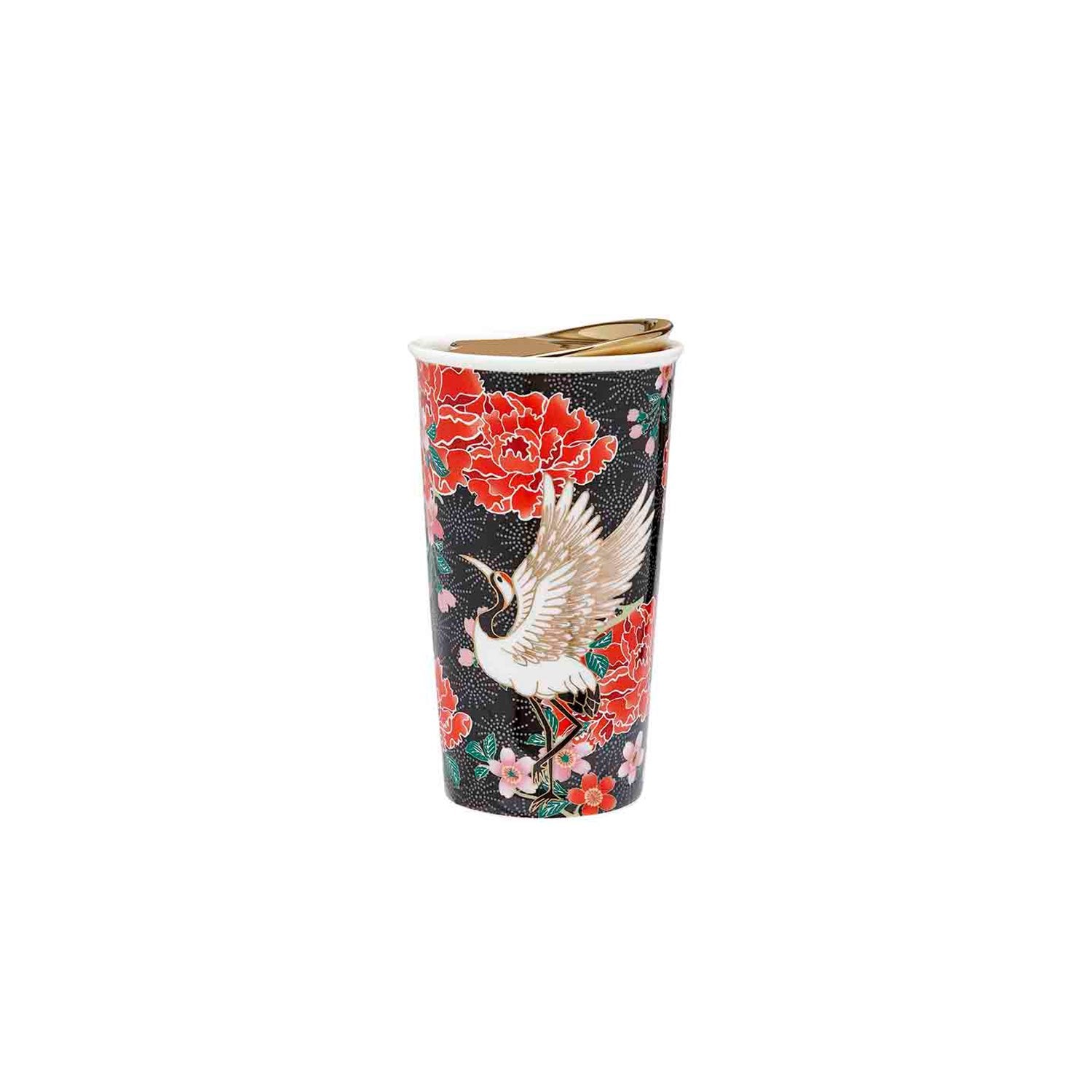 ASHDENE OSAKA BLACK CRANES TRAVEL MUG - 519055