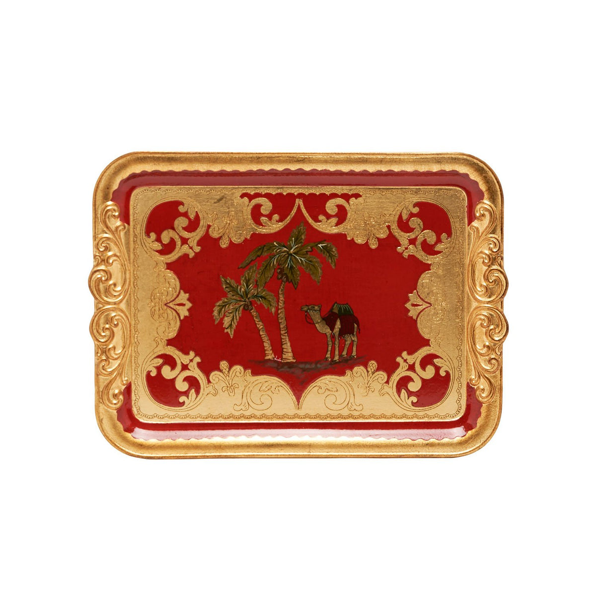 SEZZATINI CAMEL & TREE ORO ROS CEL MEDIUM RECTANGLE TRAY 32 X 45CM - VL-234-4-3708
