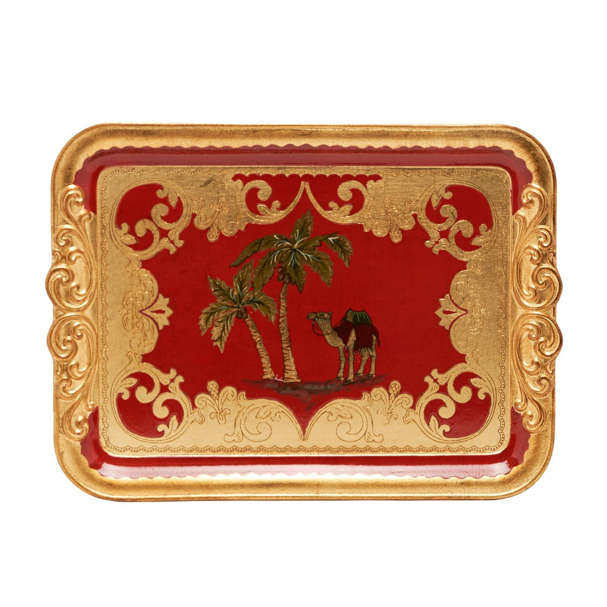 SEZZATINI CAMEL & TREE ORO ROS CEL LARGE RECTANGLE TRAY 37 X 49CM - VL-234-5-3708