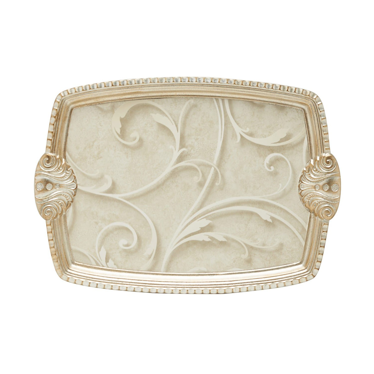 SEZZATINI TULLIA FOGLIA AGENTO LARGE RECTANGLE TRAY 38 X 53CM - VL-239-5-3716