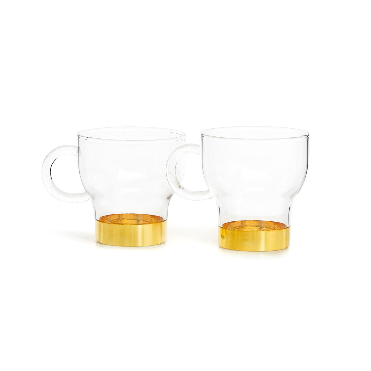SAGAFORM BIG GLASSS MUG PACK OF 2 GOLD - 5018075