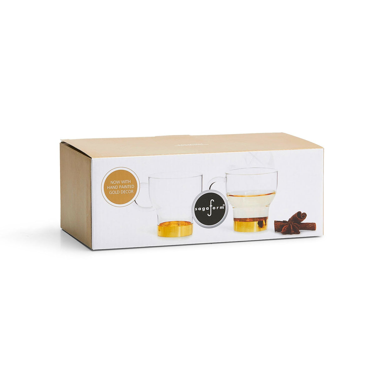 Sagaform Big Glasss Mug Pack Of 2 Gold - 5018075