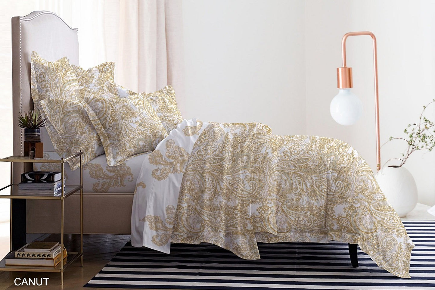 VEGORA PRINTED COTTON CANUT 5PC COMFORTER SET KING - 83009374