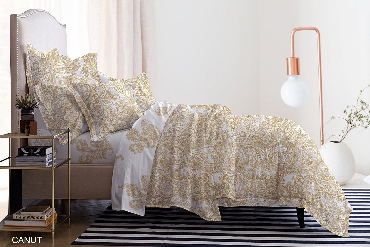 VEGORA PRINTED COTTON CANUT 5PC COMFORTER SET KING - 83009374