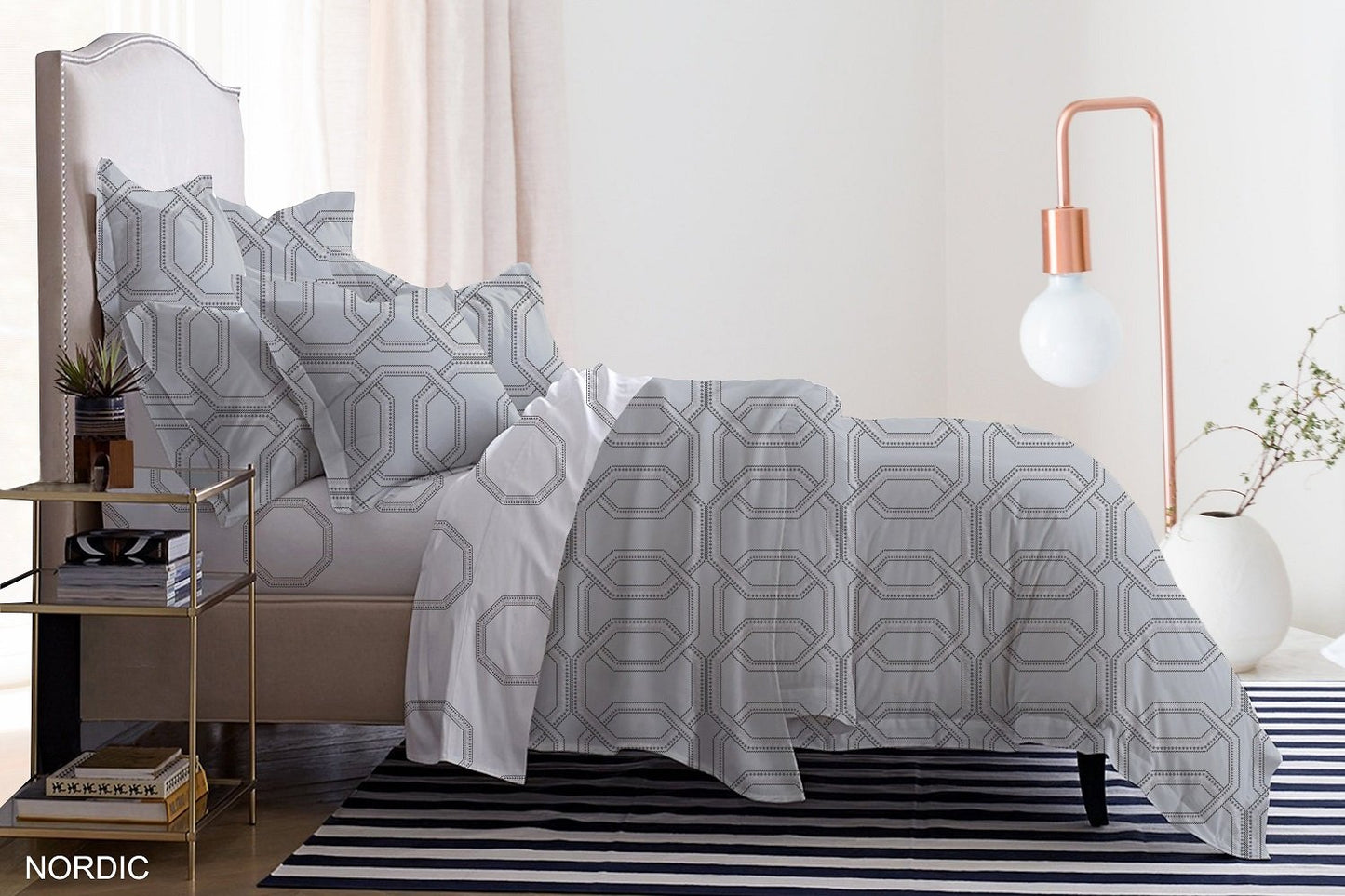 VEGORA PRINTED COTTON NORDIC COMFORTER 5PC SET K - 83009404
