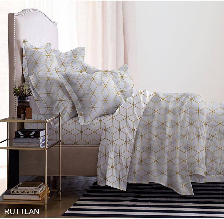 VEGORA PRINTED COTTON RUTTLAN 3PC FLAT SHEET SET KING - 83009534