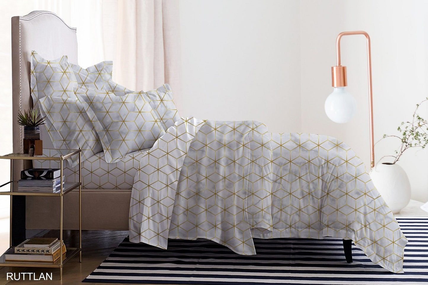 VEGORA PRINTED COTTON RUTTLAN 5PC COMFORTER SET KING - 83009565