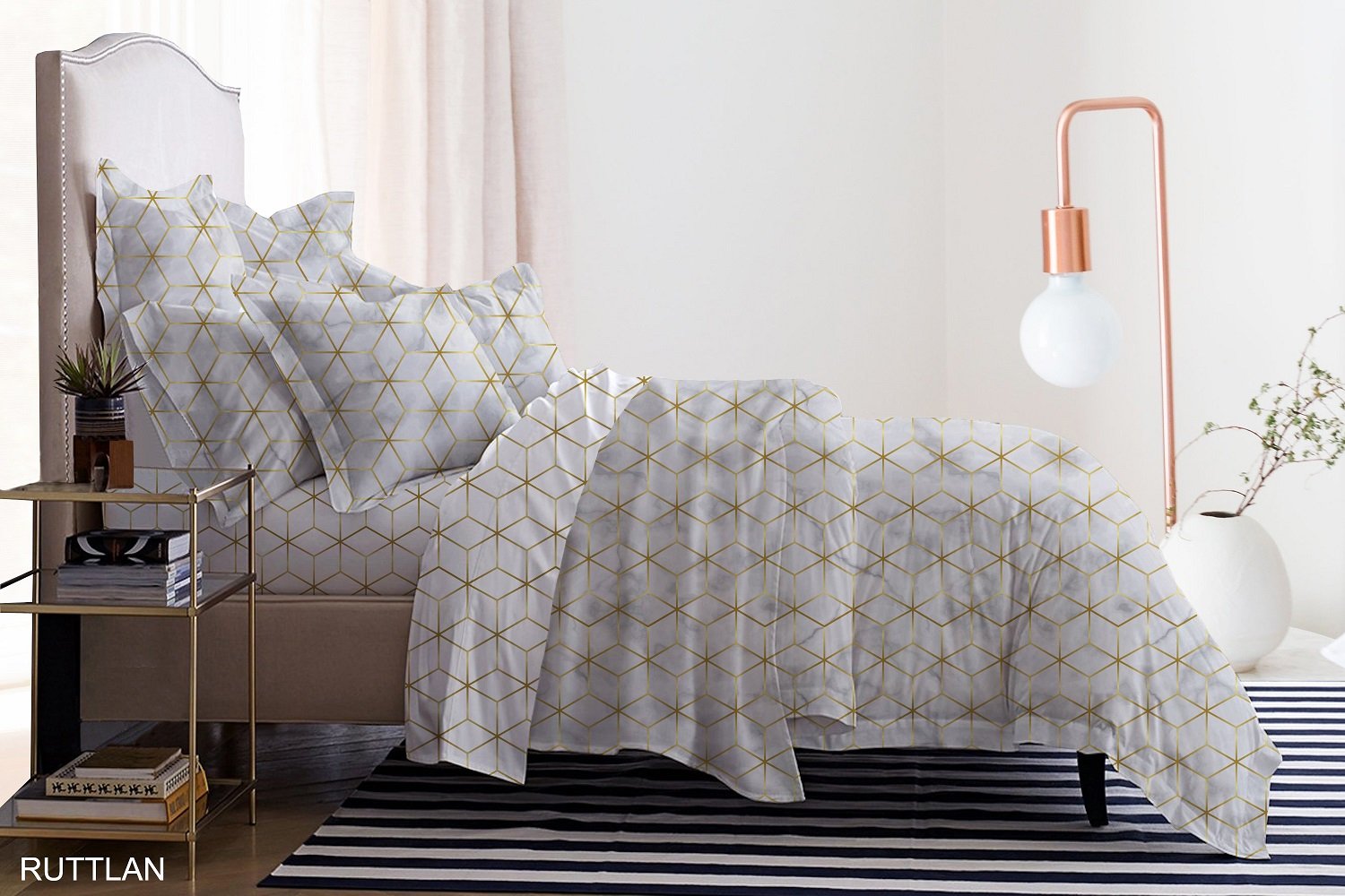 VEGORA PRINTED COTTON RUTTLAN 5PC COMFORTER SET KING - 83009565