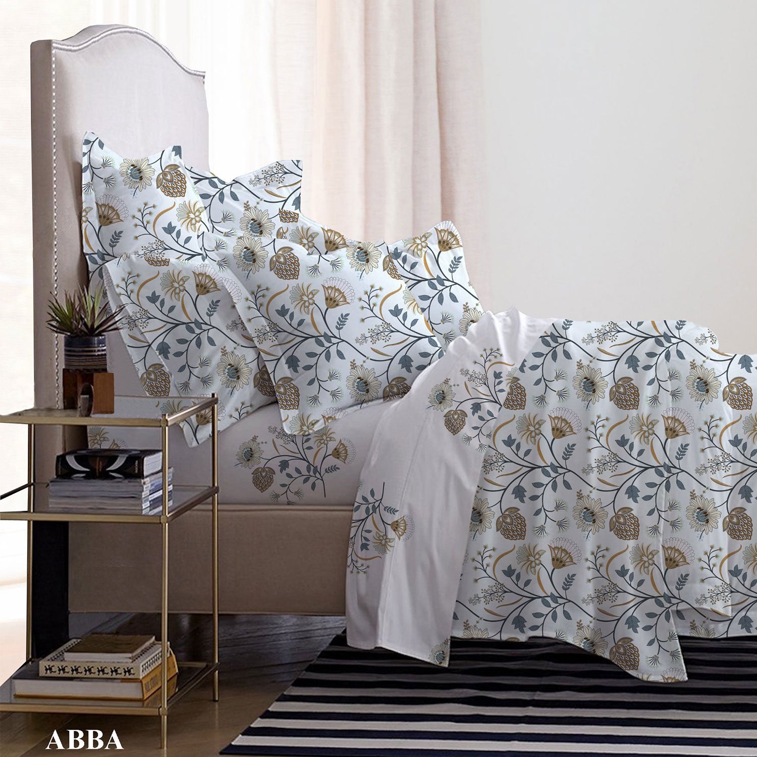 VEGORA PRINTED MICROFIBER ABBA 3PC FLAT SHEET SET KING - 83009503