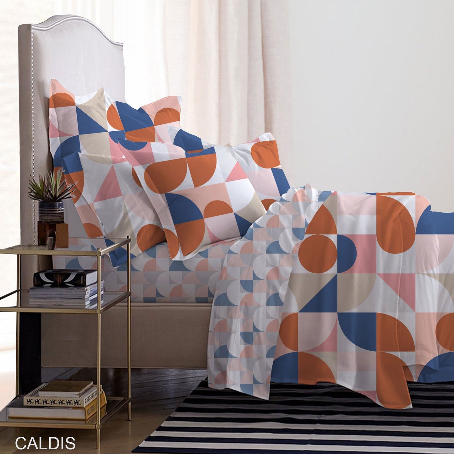 VEGORA PRINTED MICROFIBER CALDES 3PC FLAT SHEET SET KING - 83009633