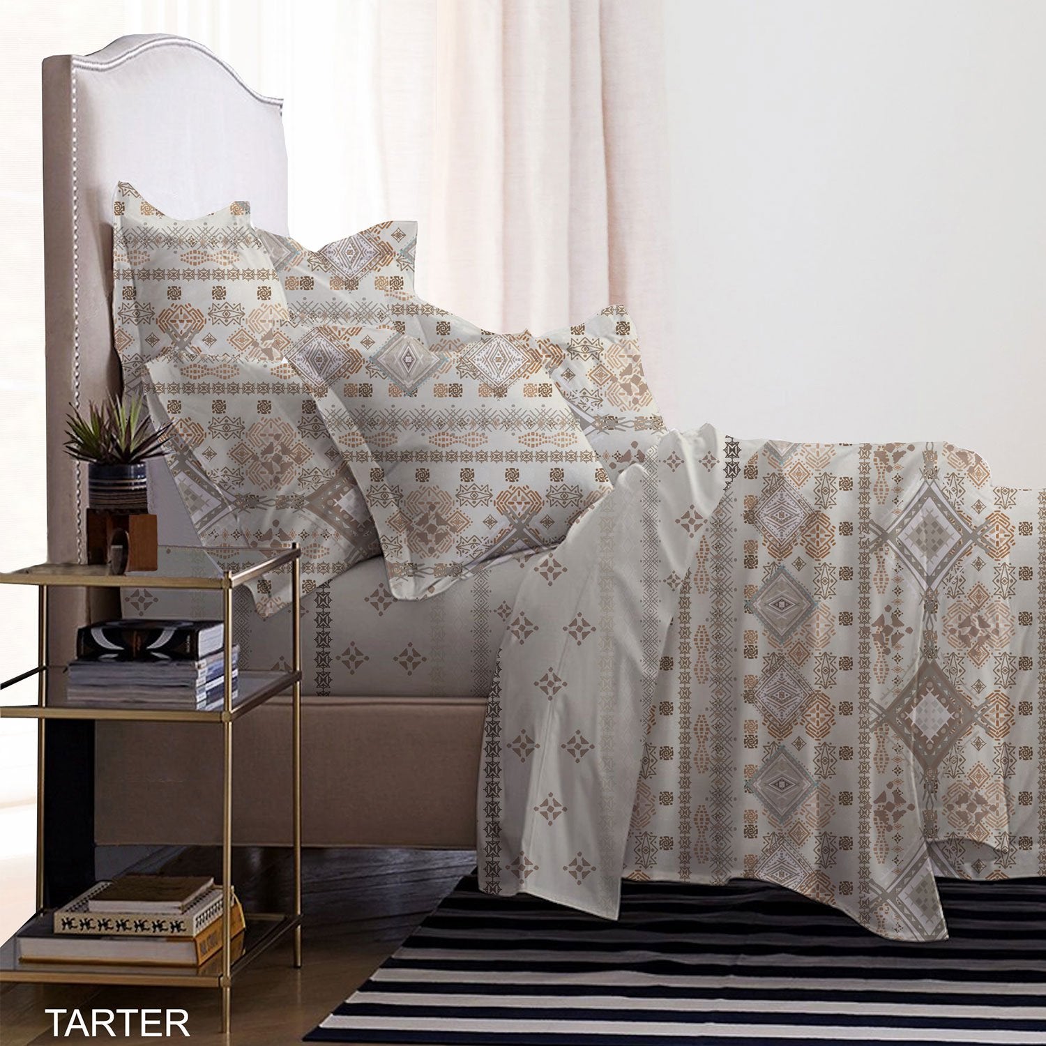 VEGORA PRINTED MICROFIBER TARTER 3PC FLAT SHEET SET KING - 98830688