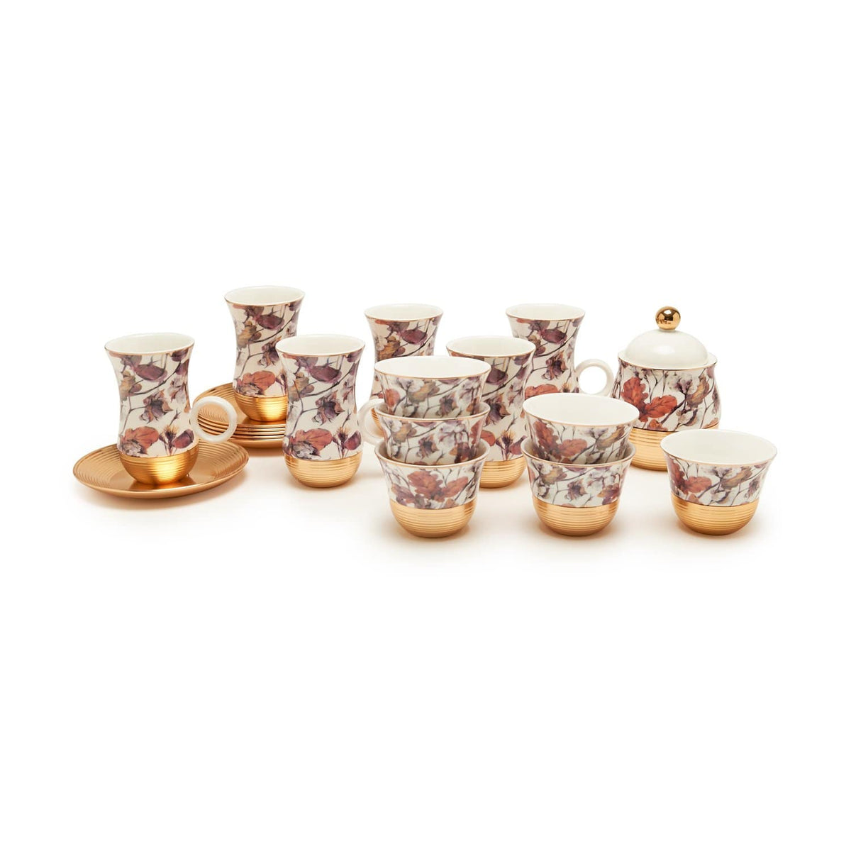 Amber Lavone Gold 22Pc Flask Tea Set - Am9415-S21-Lav