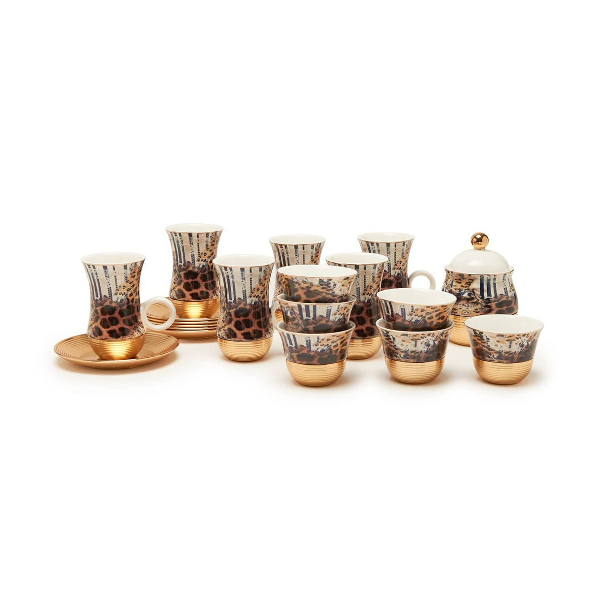 Amber Cara Gold 22Pc Flask Tea Set - Am9415-S21-Car