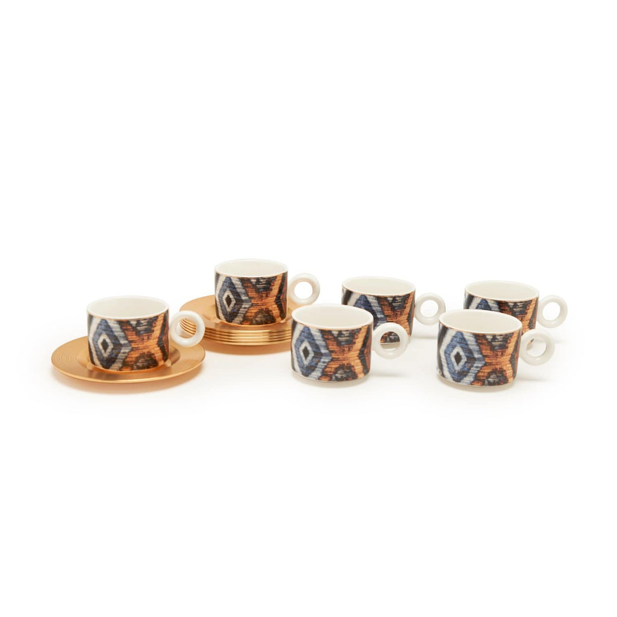 Amber Sammy Gold 12Pc Set Coffee Cup/Saucer - Am3481-90-S12-Sam
