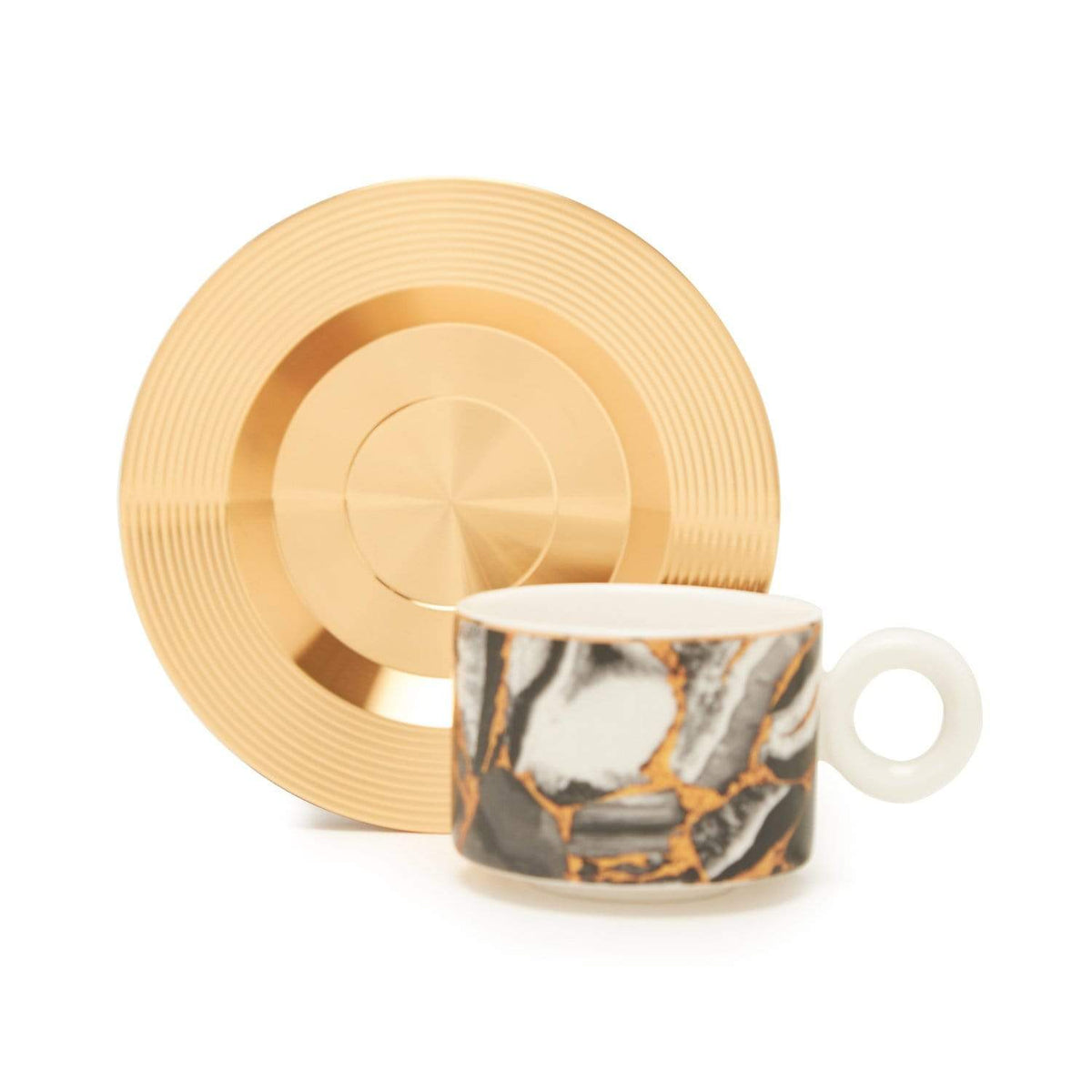 Amber Marlene Gold 12Pc Set Coffee Cup/Saucer - Am3489-90-S12-Mar