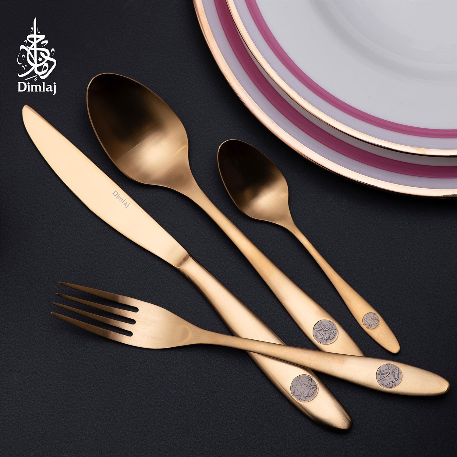 KAREEM SATINE GOLD 24PC CUTLERY SET - 23417