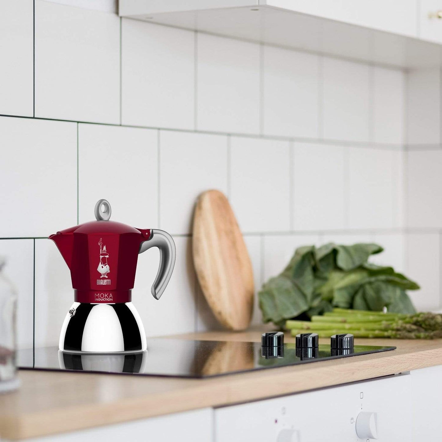 Bialetti New Moka Induction Coffee Maker Red 2 Cups - 6942