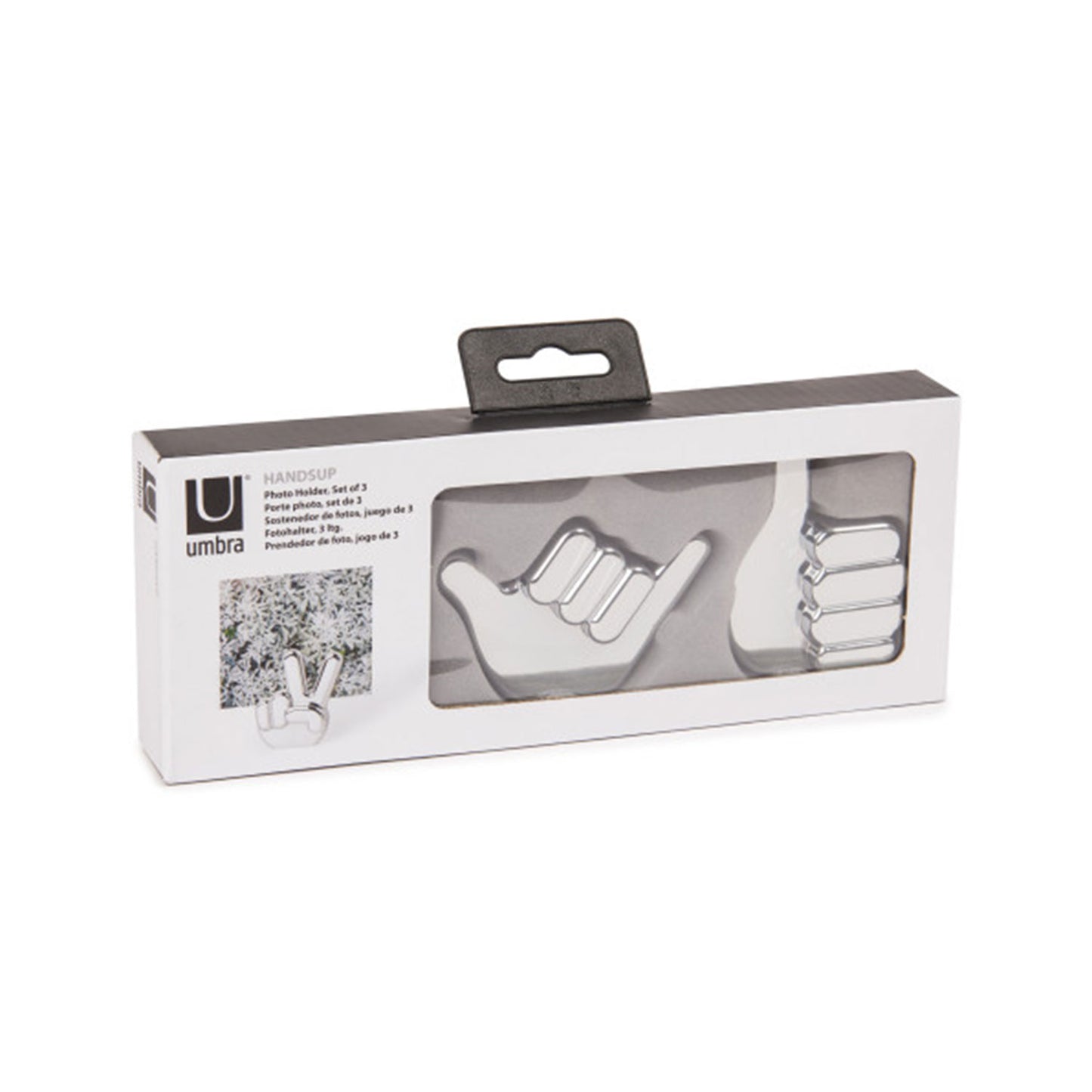 Umbra Hands-Up Photo Holders, Set Of 3 Chrome - 1008116-158