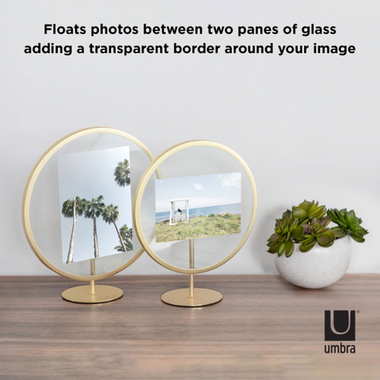 Umbra Infinity Round Picture Frame 4X6 Matt Brass - 1012271-221