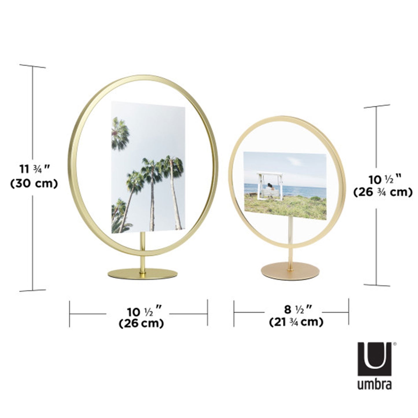 Umbra Infinity Round Picture Frame 5X7 Matt Brass - 1012272-221