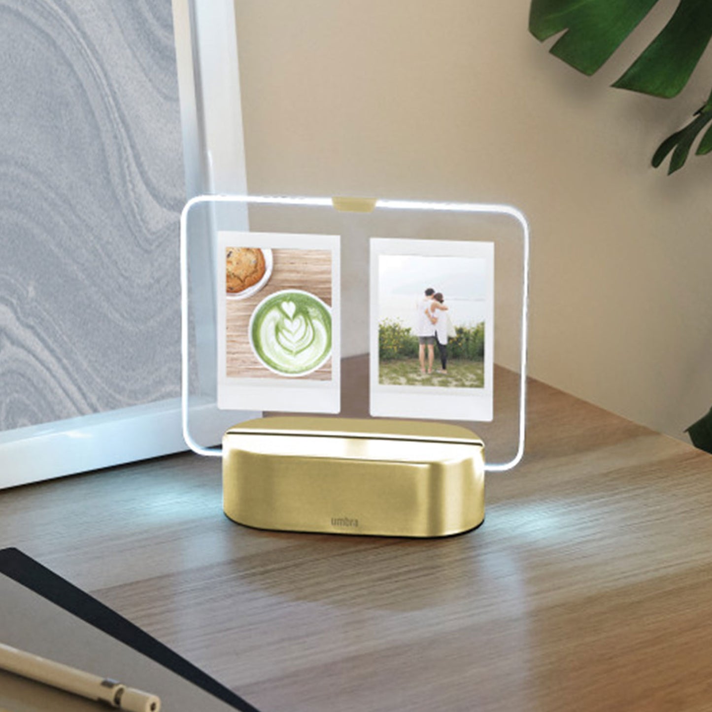 Umbra Glo Led Picture Frame 2X3 Matt Brass - 1013261-221