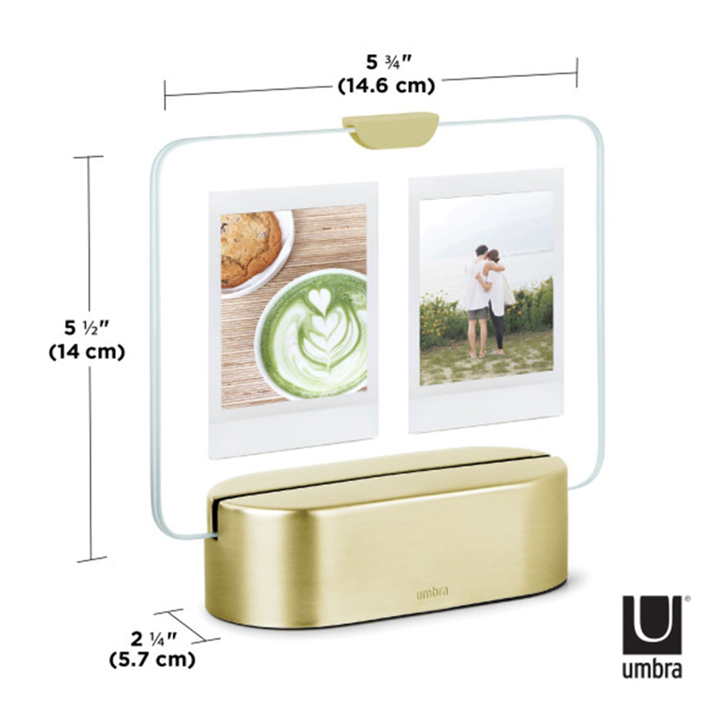 Umbra Glo Led Picture Frame 2X3 Matt Brass - 1013261-221