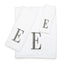 Avanti Monogram Block Letter E  - White And Silver - 022574E