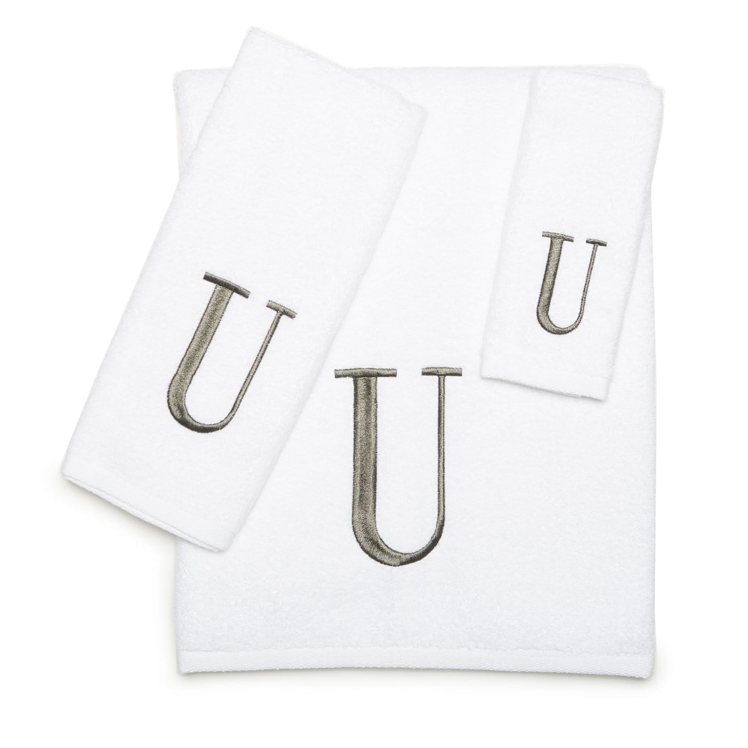 AVANTI MONOGRAM BLOCK LETTER U - WHITE AND SILVER - 022574U