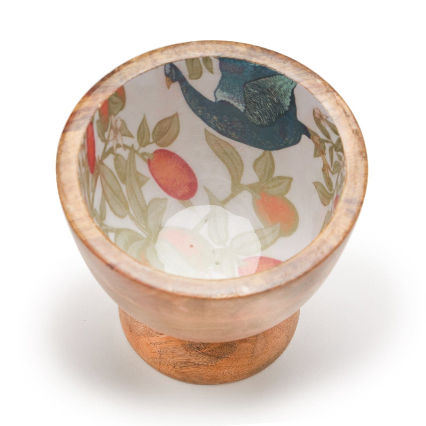 Indra Blue Peacock Pedestal Platter 6.5X5.5 Inches