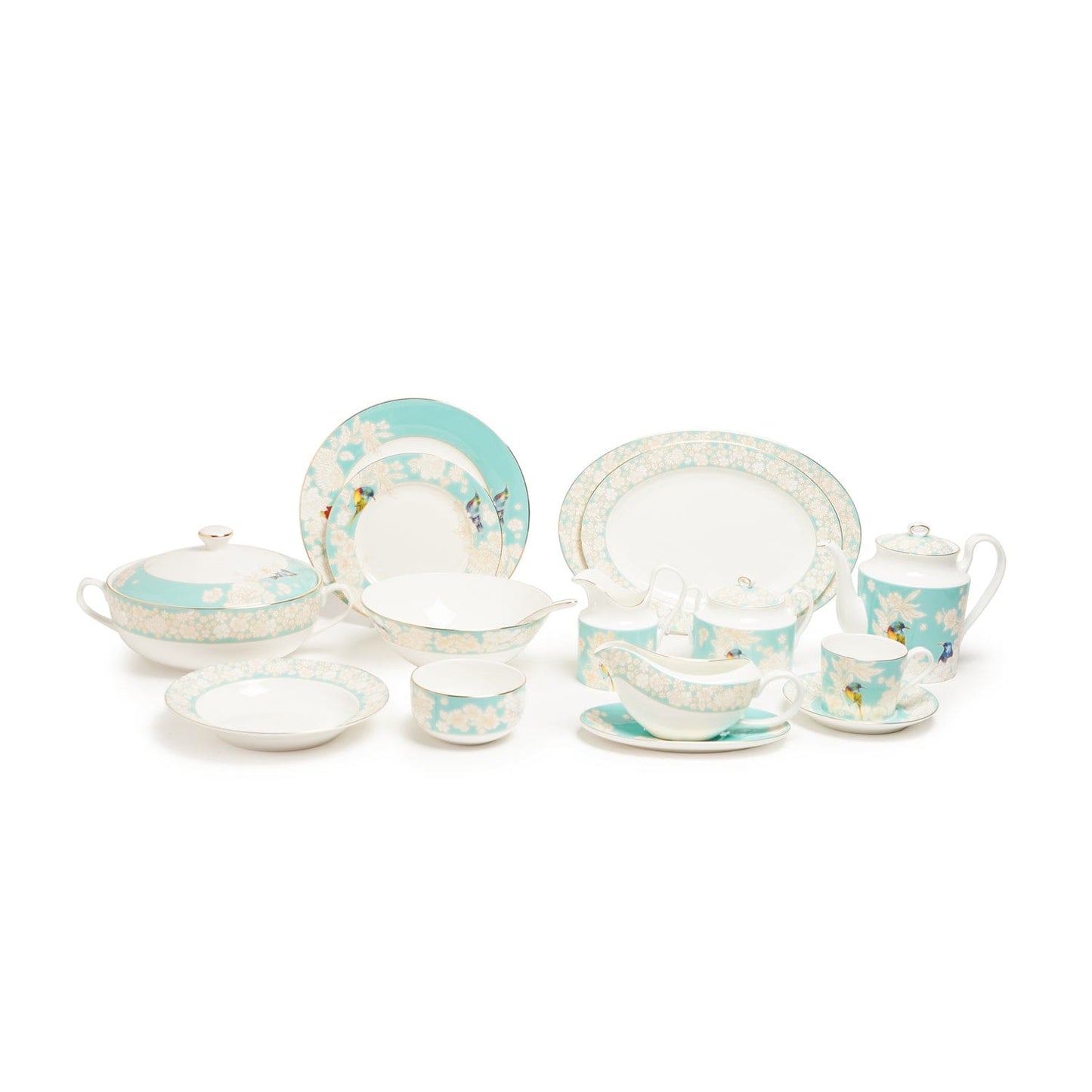 Stechcol Maureen Torquoise 85Pc Dinner Set