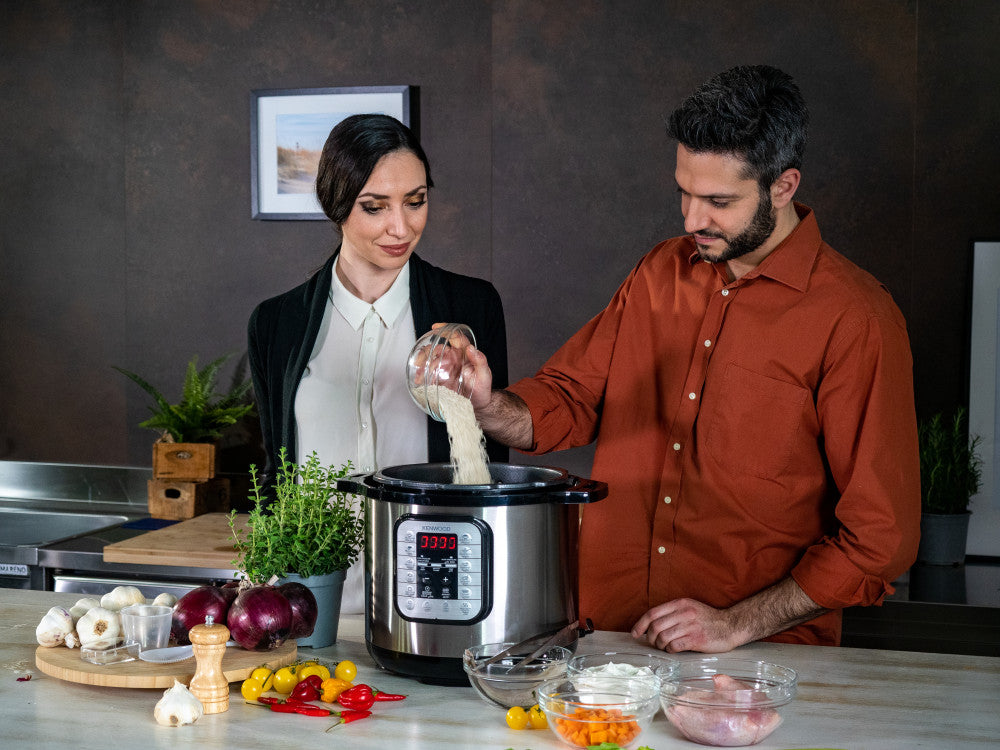 Kenwood 8L Electric Pressure Cooker 1000W Silver/Black, Pcm80.000Ss