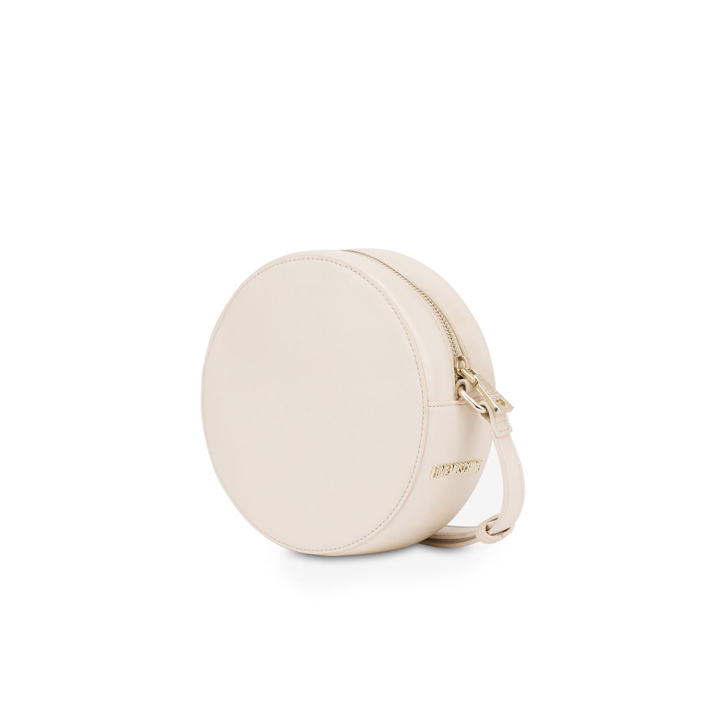 Love Moschino Perforated Heart Round Crossbody Bag White